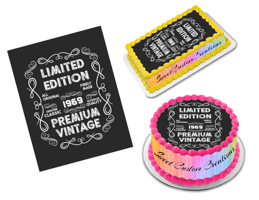 Vintage Birthday Edible Image Frosting Sheet #5 (70+ sizes)
