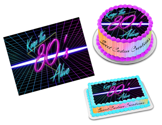 Keep the 80s Alive Edible Image Frosting Sheet #5 (70+ sizes)