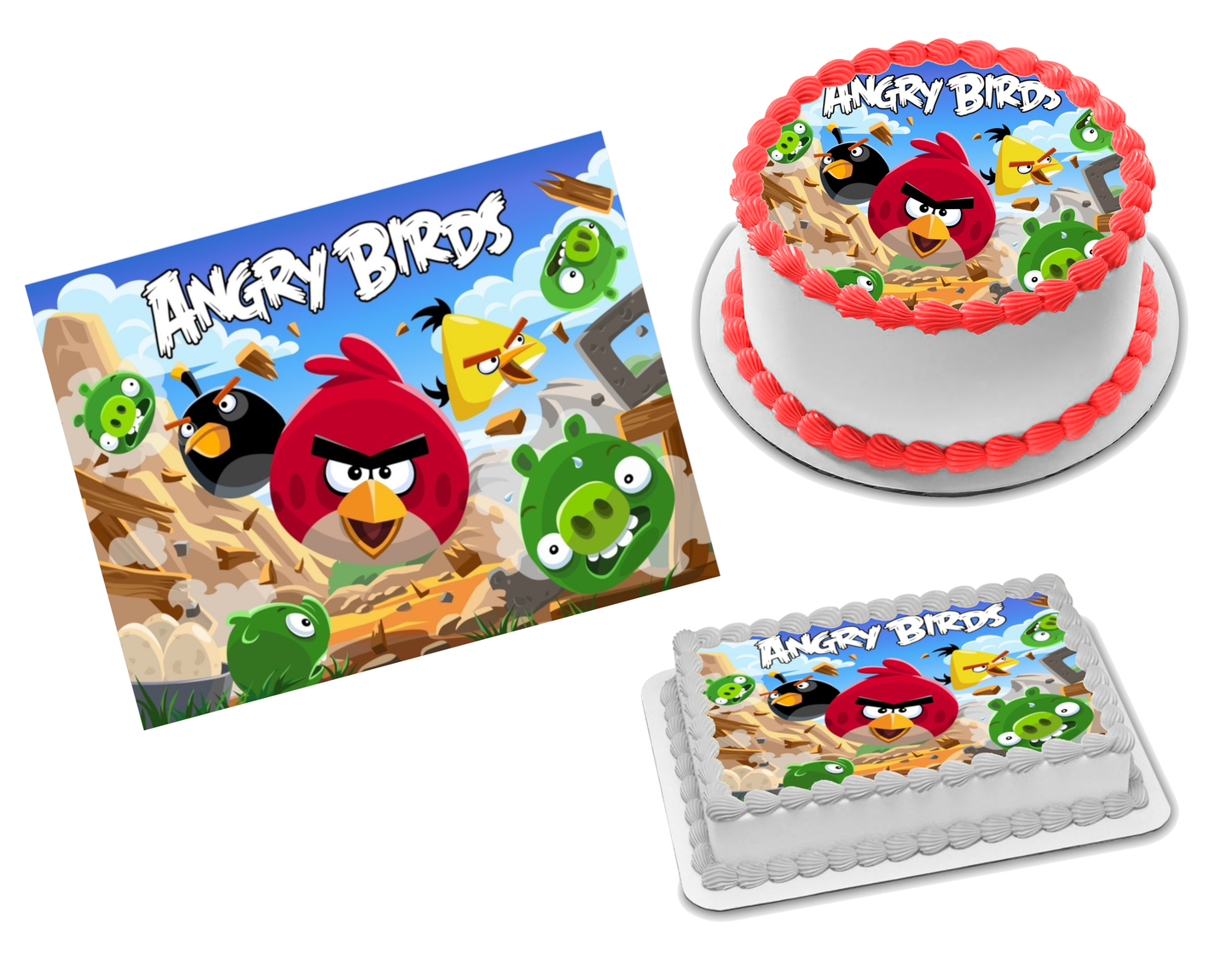 Angry Birds Edible Image Frosting Sheet #50 Topper (70+ sizes)