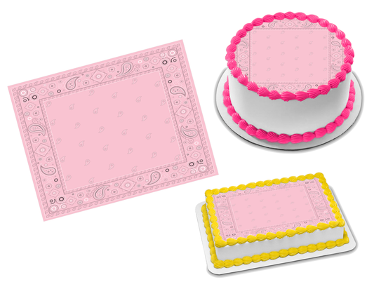 Bandana Light Pink Edible Image Frosting Sheet #51 Topper (70+ sizes)