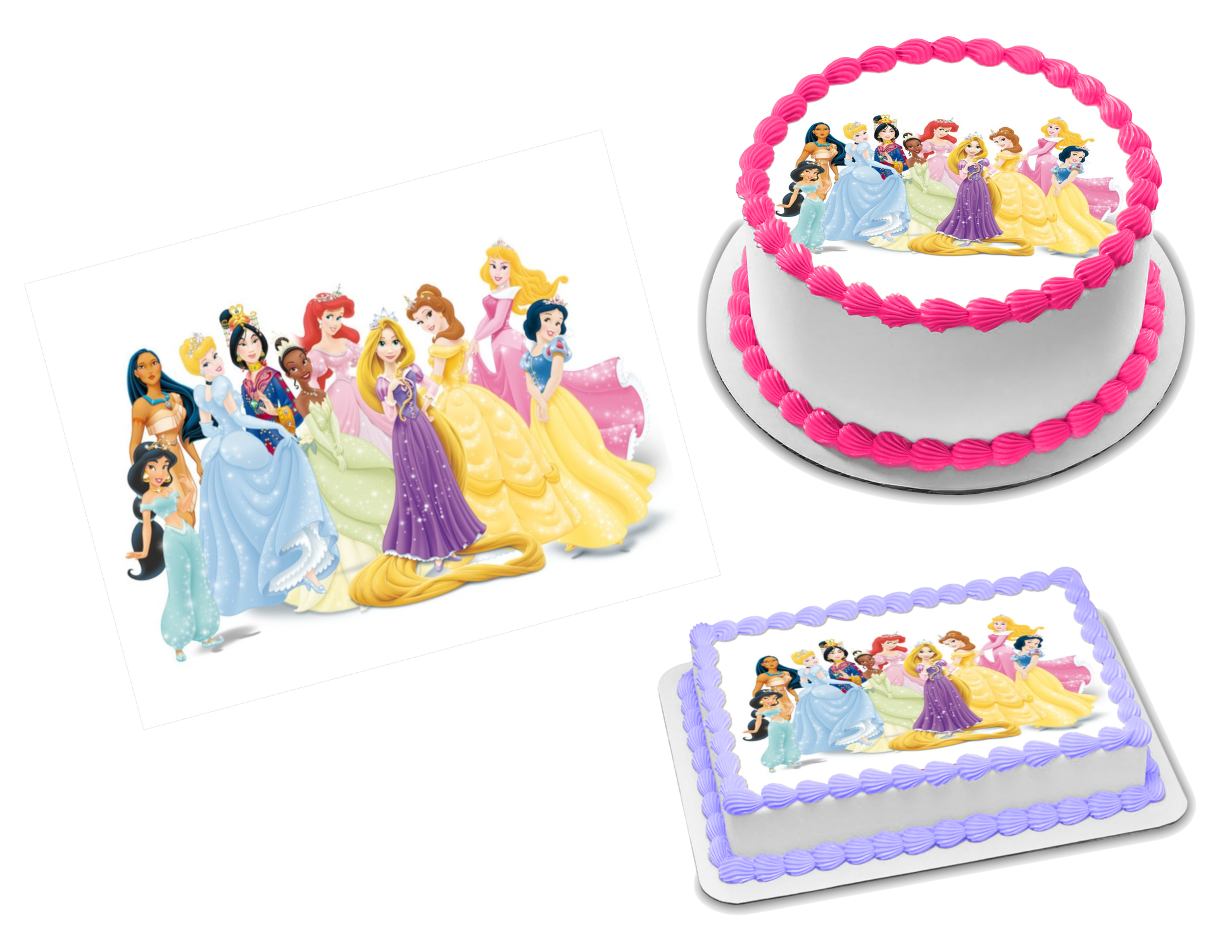 DISNEY PRINCESS party decoration edible birthday cake image cake