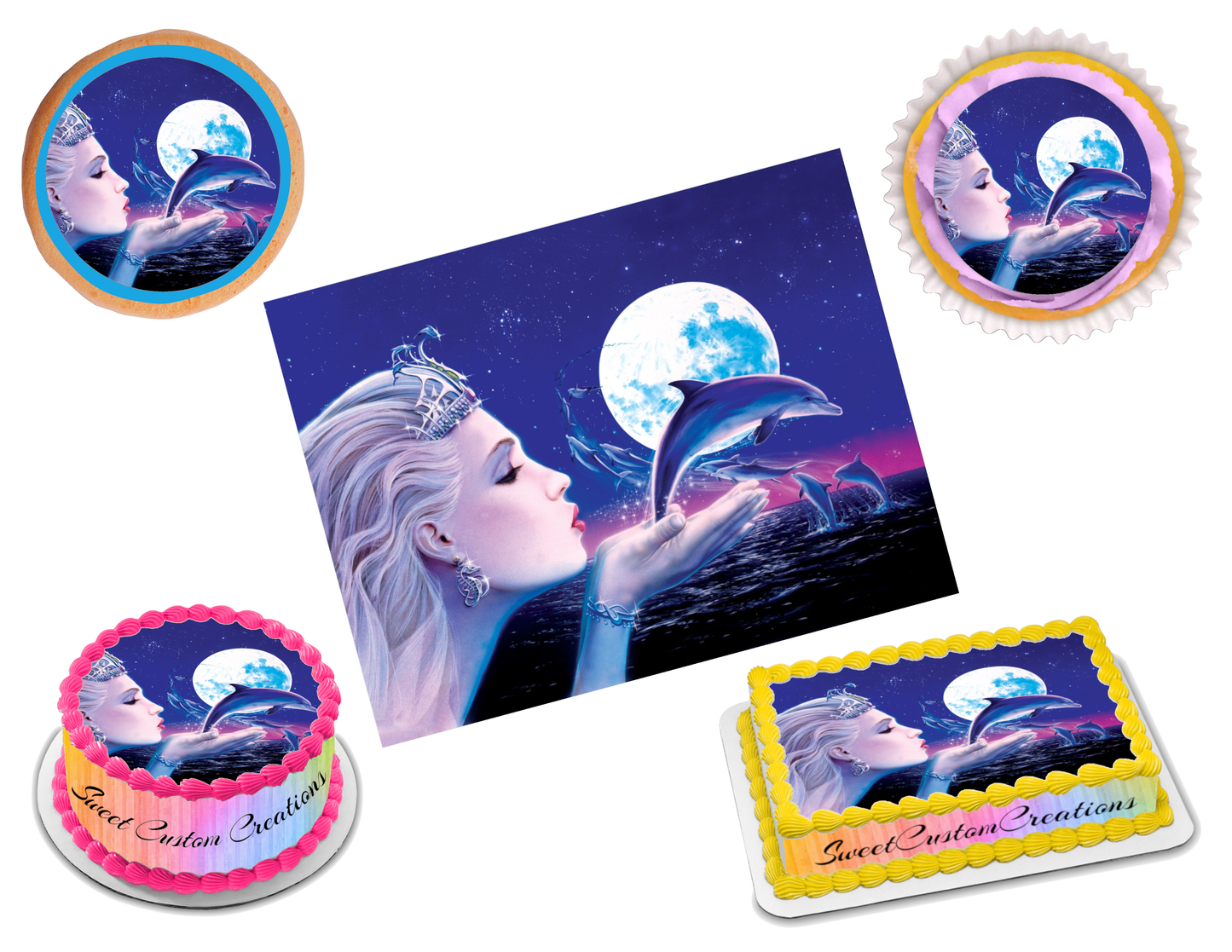 Dolphin Edible Image Frosting Sheet #56 Topper (70+ sizes)