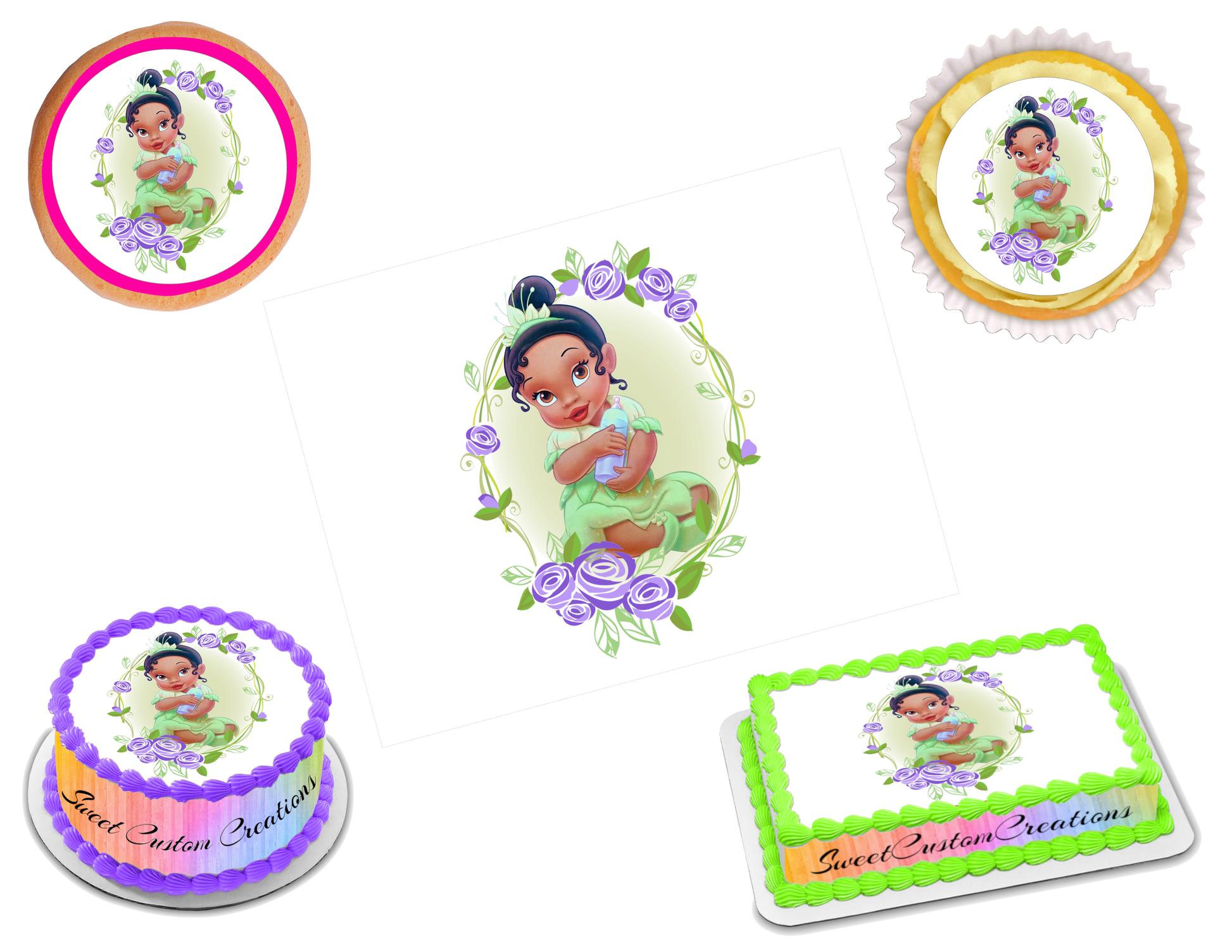 Baby Princess Tiana Edible Image Frosting Sheet #57 (70+ sizes)