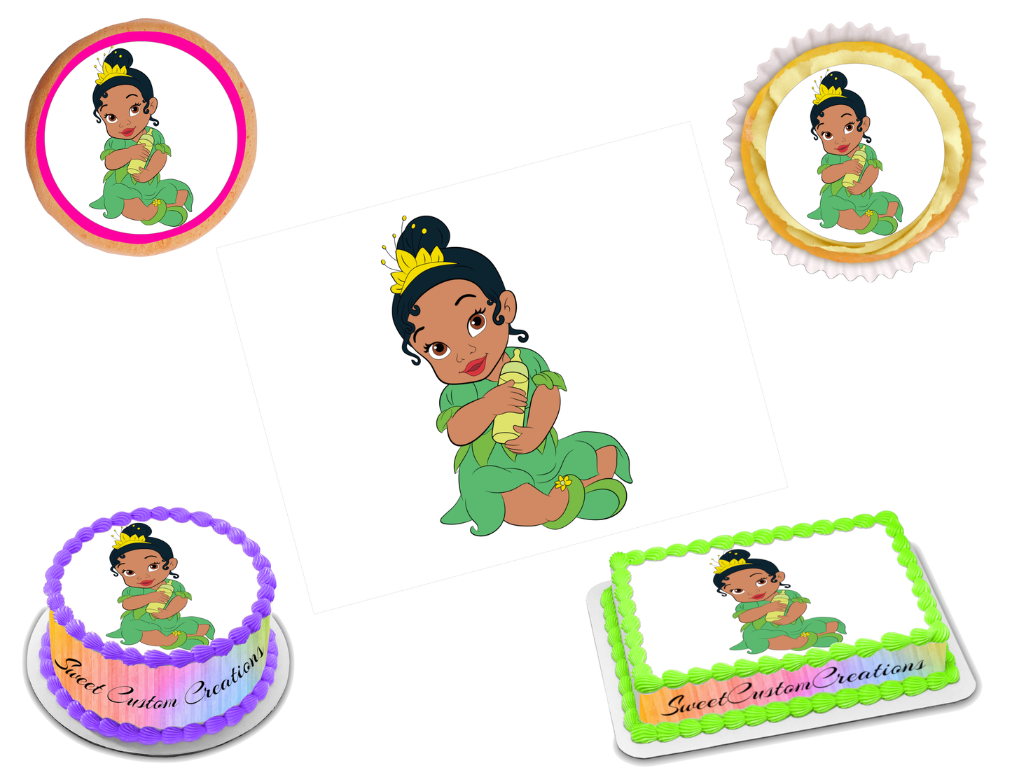 Baby Princess Tiana Edible Image Frosting Sheet #58 (70+ sizes)