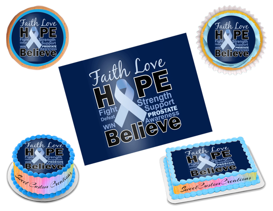 Prostate Cancer Awareness Edible Image Frosting Sheet #5 (70+ sizes)