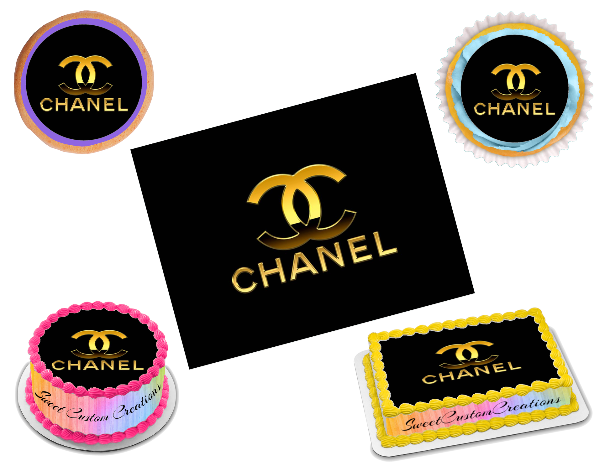 Chanel Edible Image Frosting Sheet #5 Topper (70+ sizes)