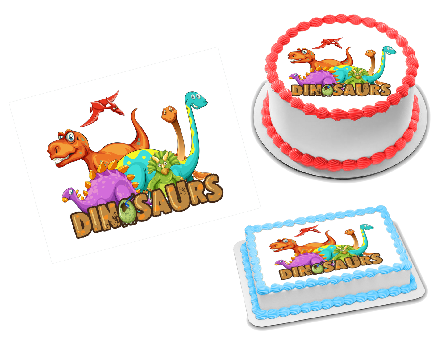 Dinosaurs Edible Image Frosting Sheet #6 Topper (70+ sizes)