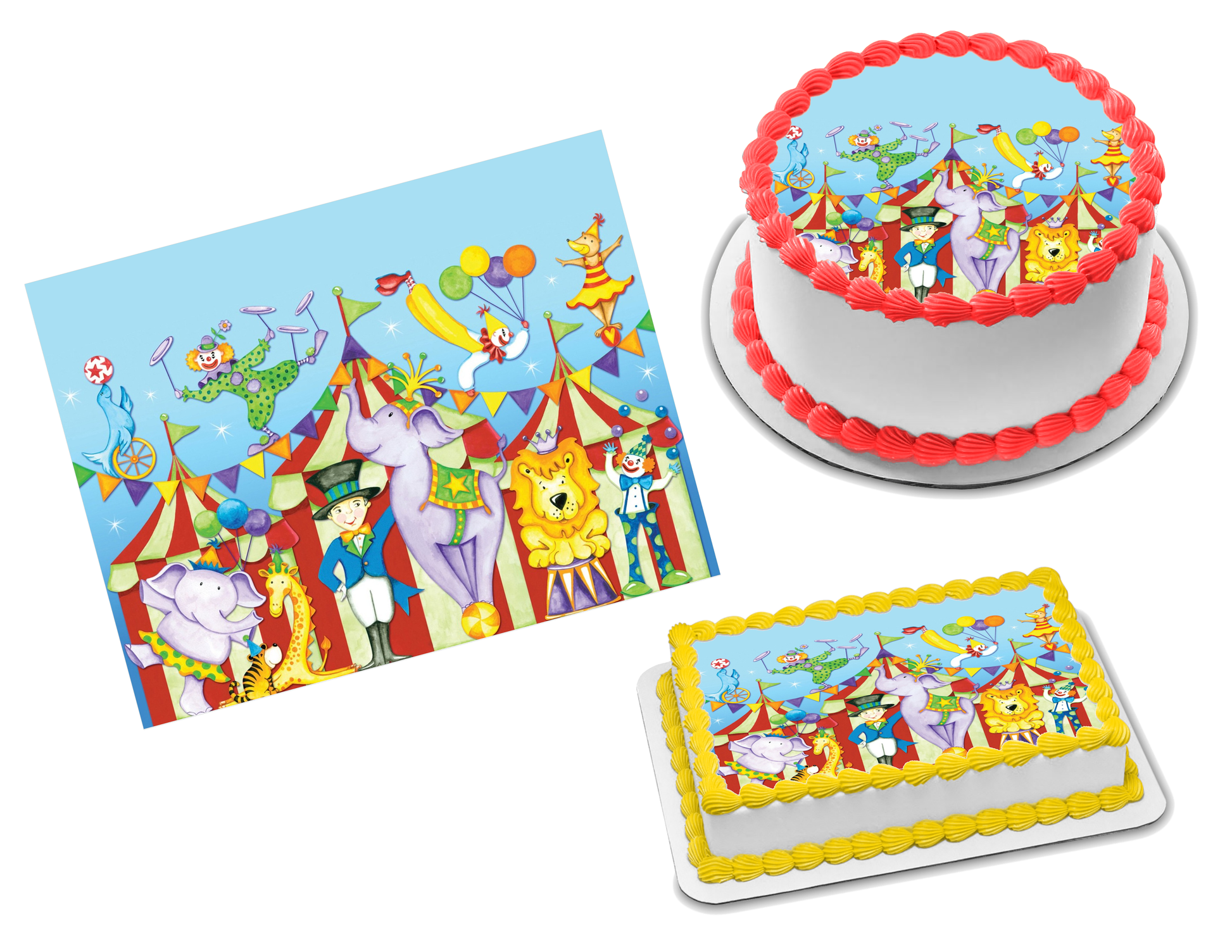 Circus Edible Image Frosting Sheet #6 Topper (70+ sizes)