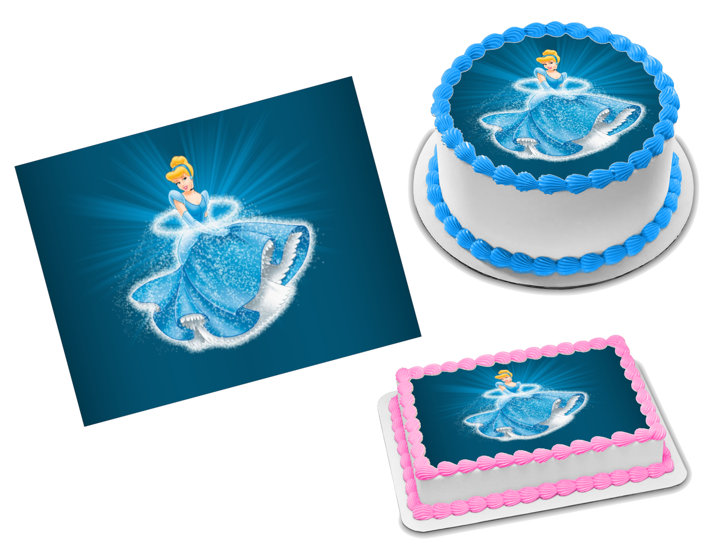 Princess Cinderella Edible Image Frosting Sheet #6 (70+ sizes)