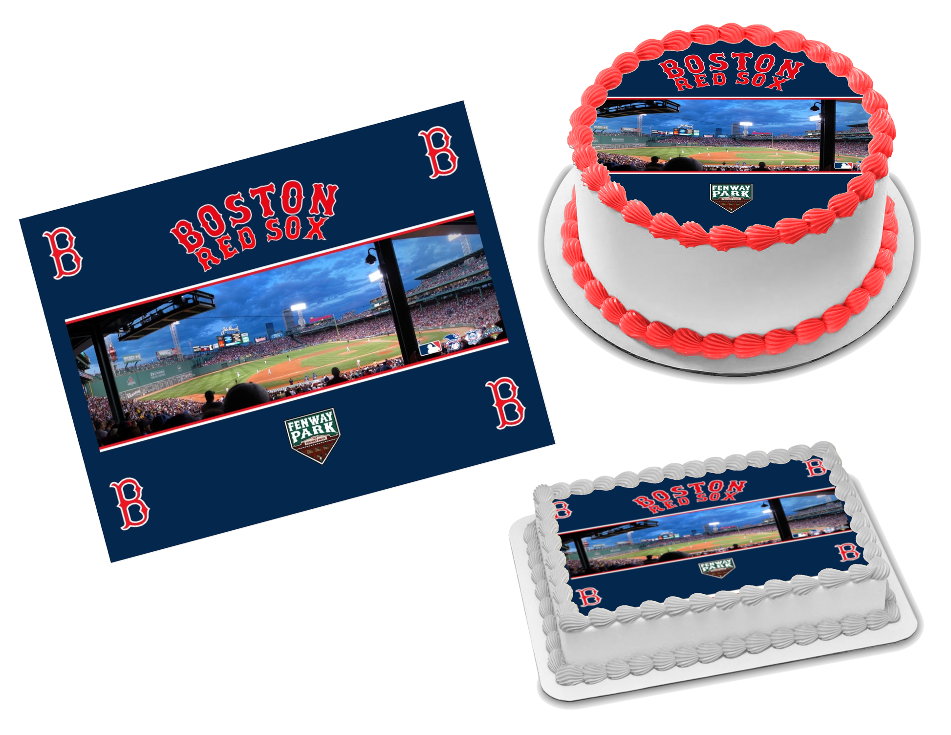 Boston Red Sox Edible Image Frosting Sheet #6 Topper (70+ sizes)