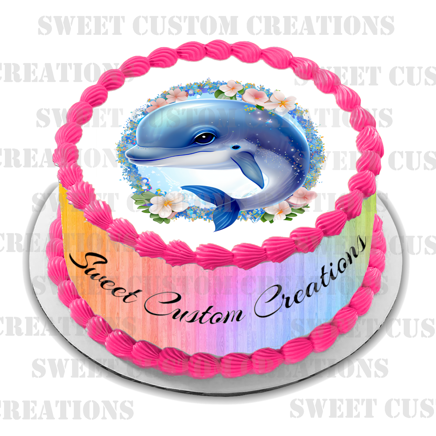 Dolphin Edible Image Frosting Sheet #60 Topper (70+ sizes)