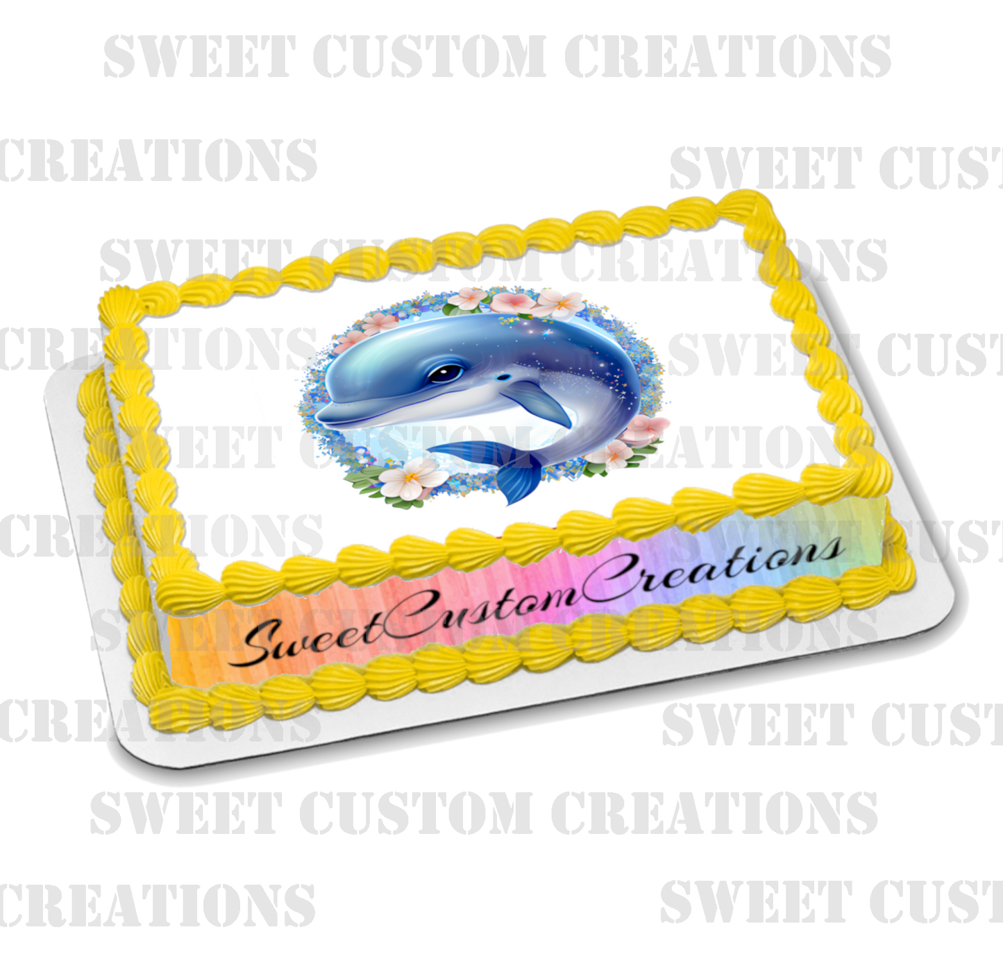 Dolphin Edible Image Frosting Sheet #60 Topper (70+ sizes)