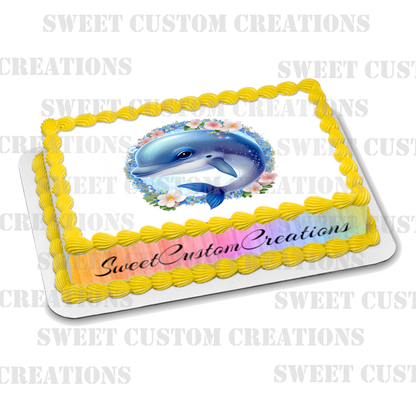 Dolphin Edible Image Frosting Sheet #60 Topper (70+ sizes)