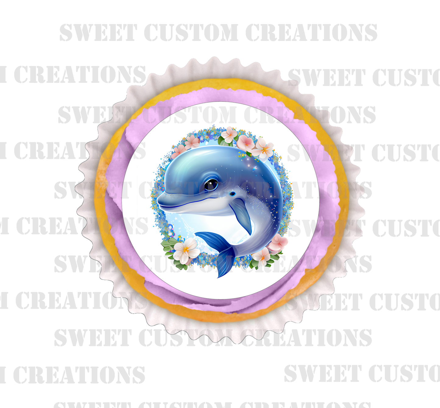 Dolphin Edible Image Frosting Sheet #60 Topper (70+ sizes)