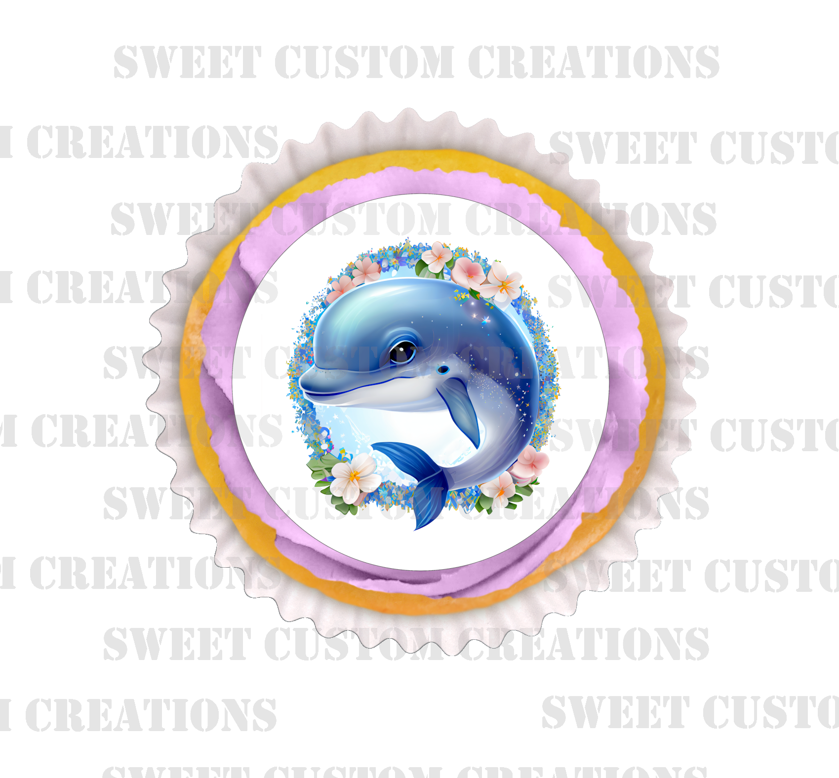 Dolphin Edible Image Frosting Sheet #60 Topper (70+ sizes)