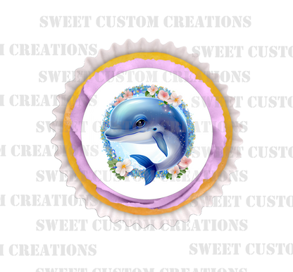 Dolphin Edible Image Frosting Sheet #60 Topper (70+ sizes)