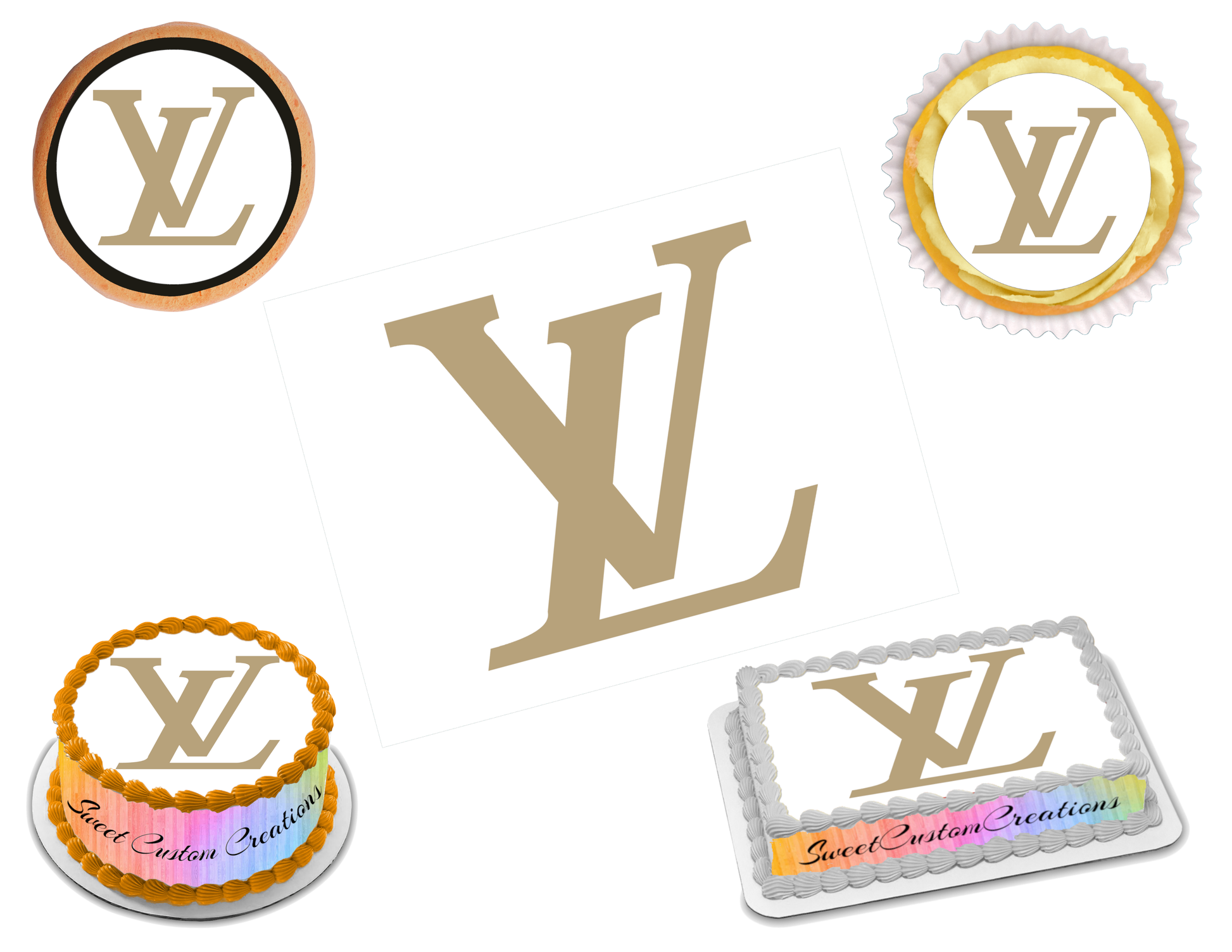 Louis Vuitton Gold Edible Cake Toppers – Cakecery