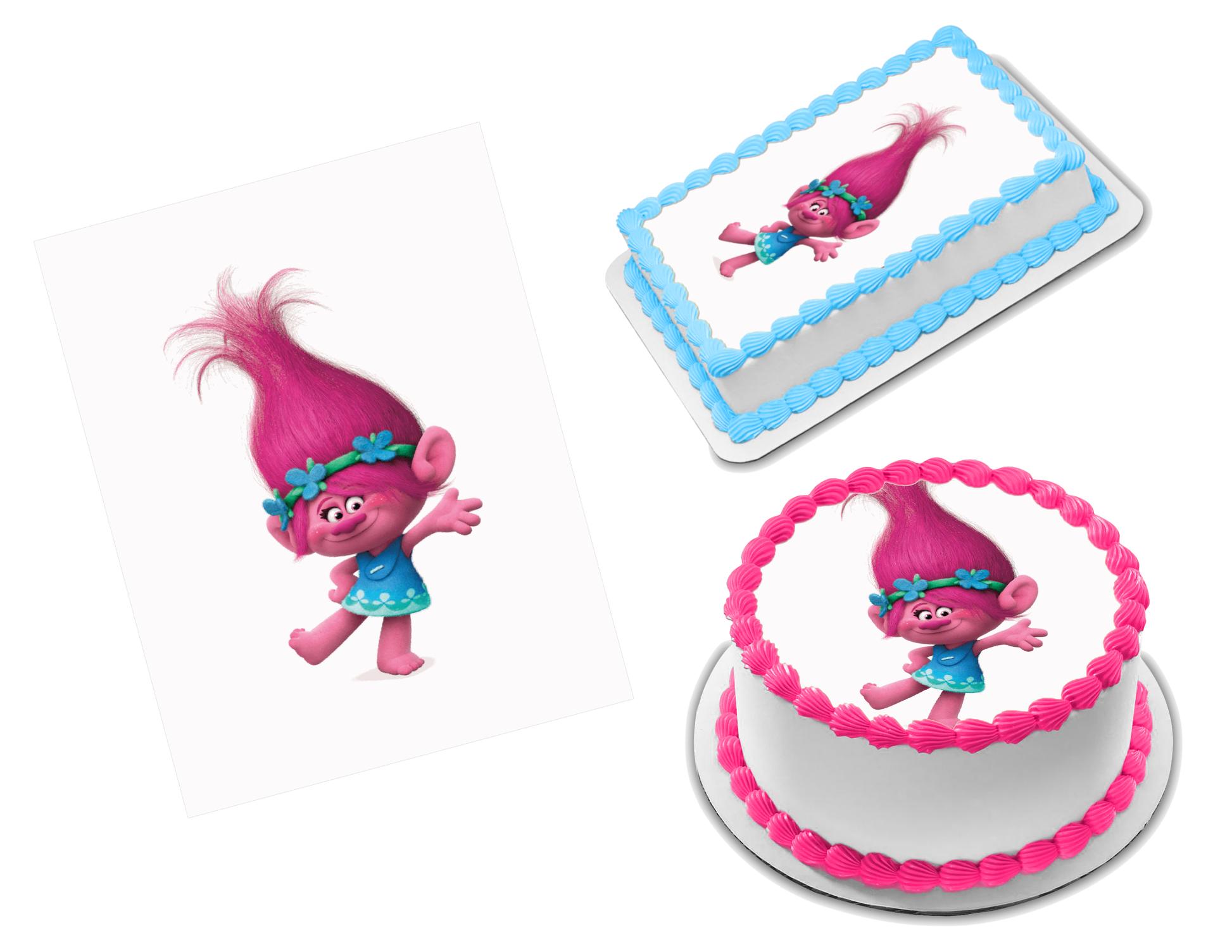 Poppy Trolls Edible Image Frosting Sheet #66 (70+ sizes)