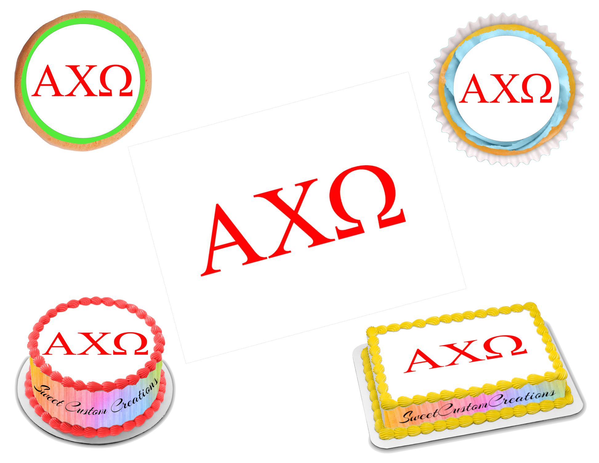 Alpha Chi Omega Edible Image Frosting Sheet #6 (70+ sizes)