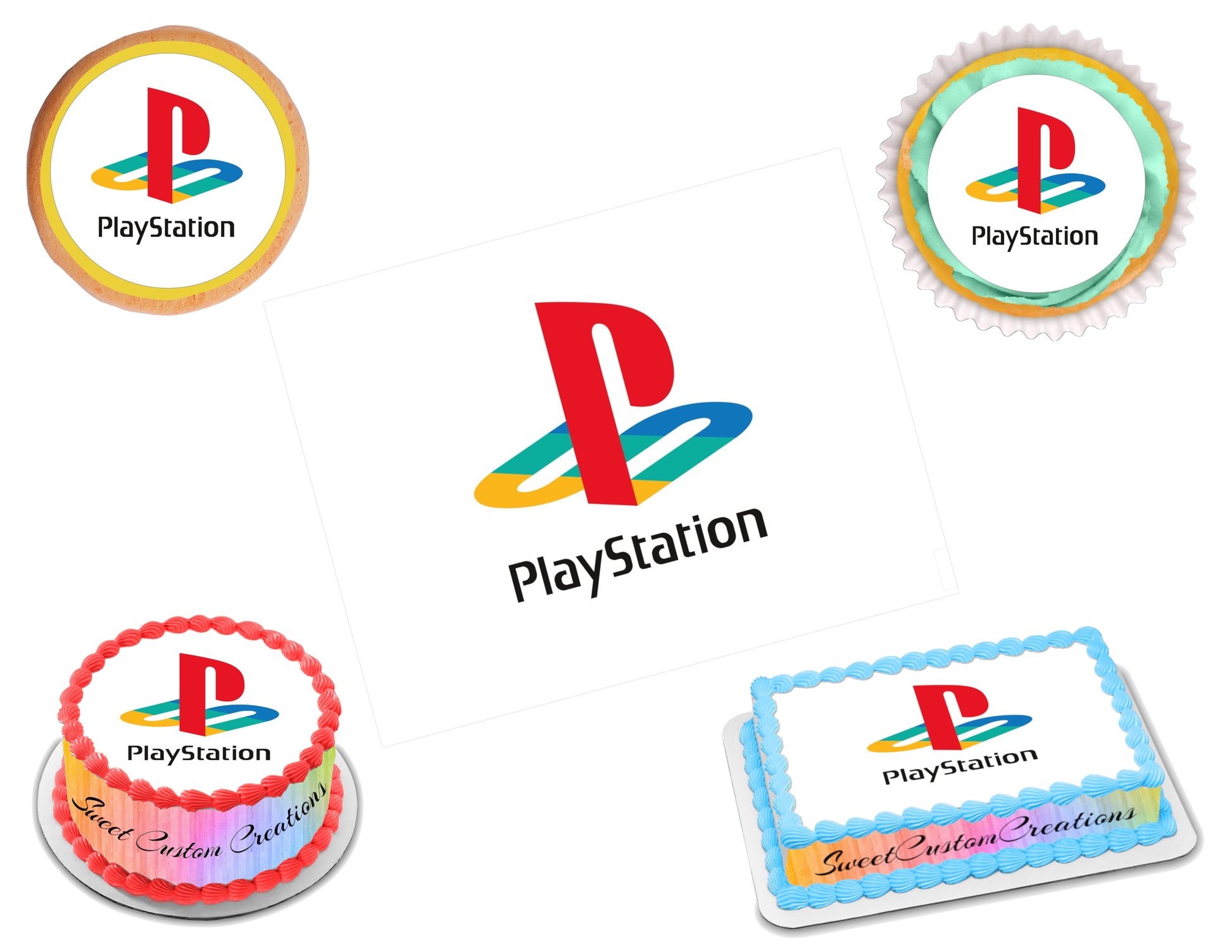 Playstation Logo Edible Image Frosting Sheet #6 (70+ sizes)