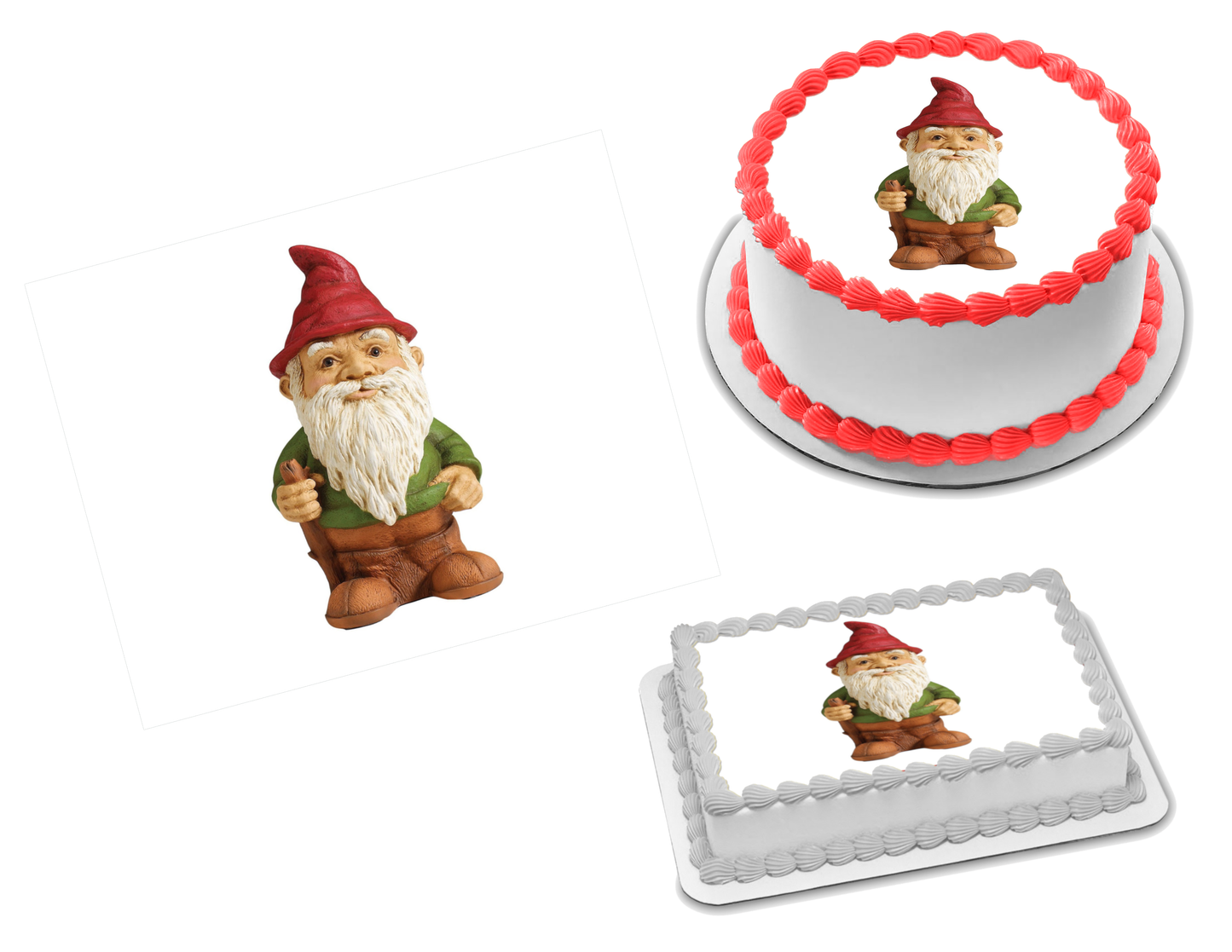 Garden Gnome Edible Image Frosting Sheet #7 Topper (70+ sizes)