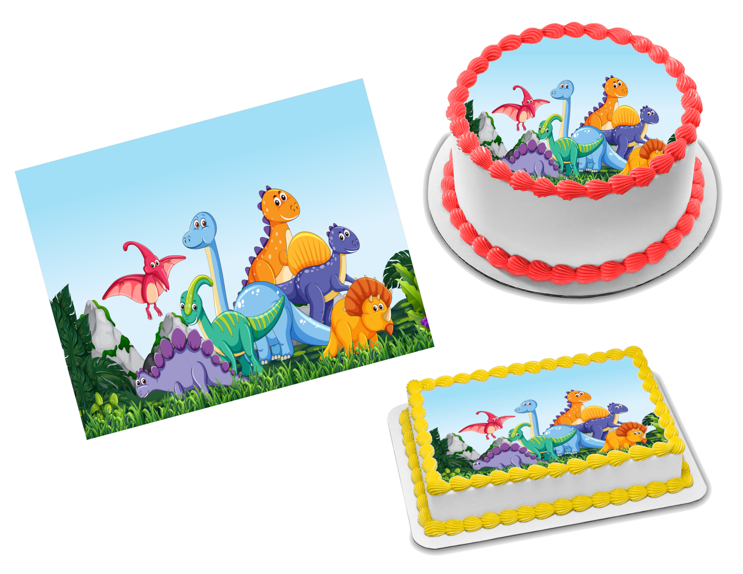 Dinosaurs Edible Image Frosting Sheet #7 Topper (70+ sizes)