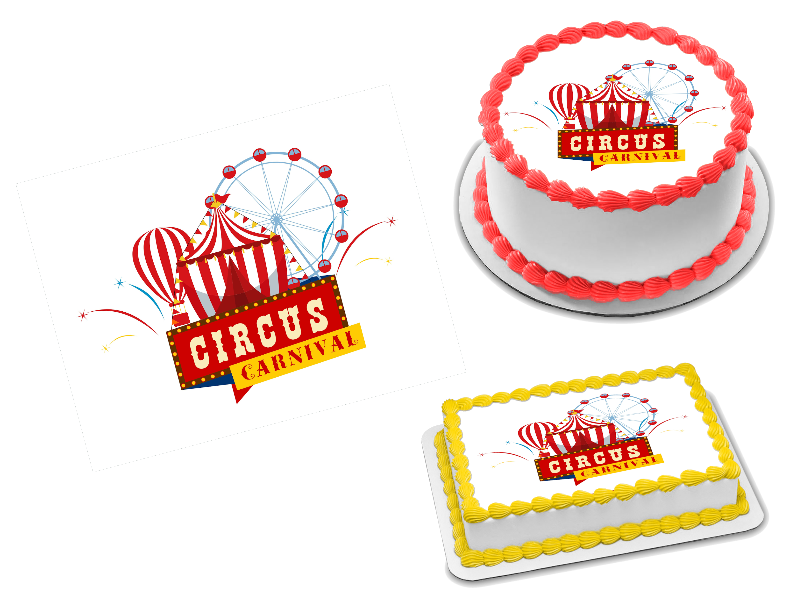 Happy Birthday Carnival Cake Topper Set