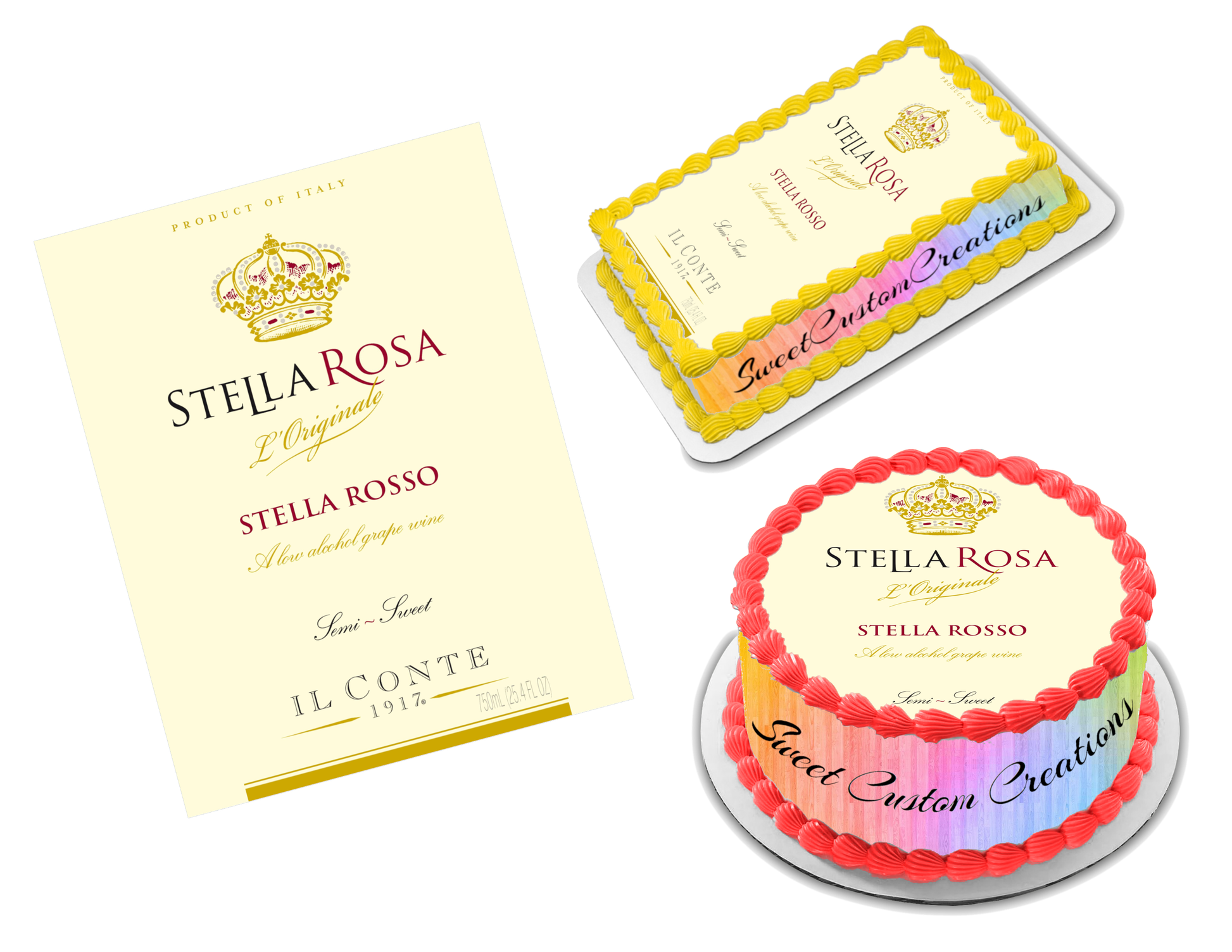 Stella Rosa Stella Rosso Edible Image Frosting Sheet #7 (70+ sizes)
