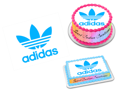 Adidas Blue Logo Edible Image Frosting Sheet #7 Topper (70+ sizes)