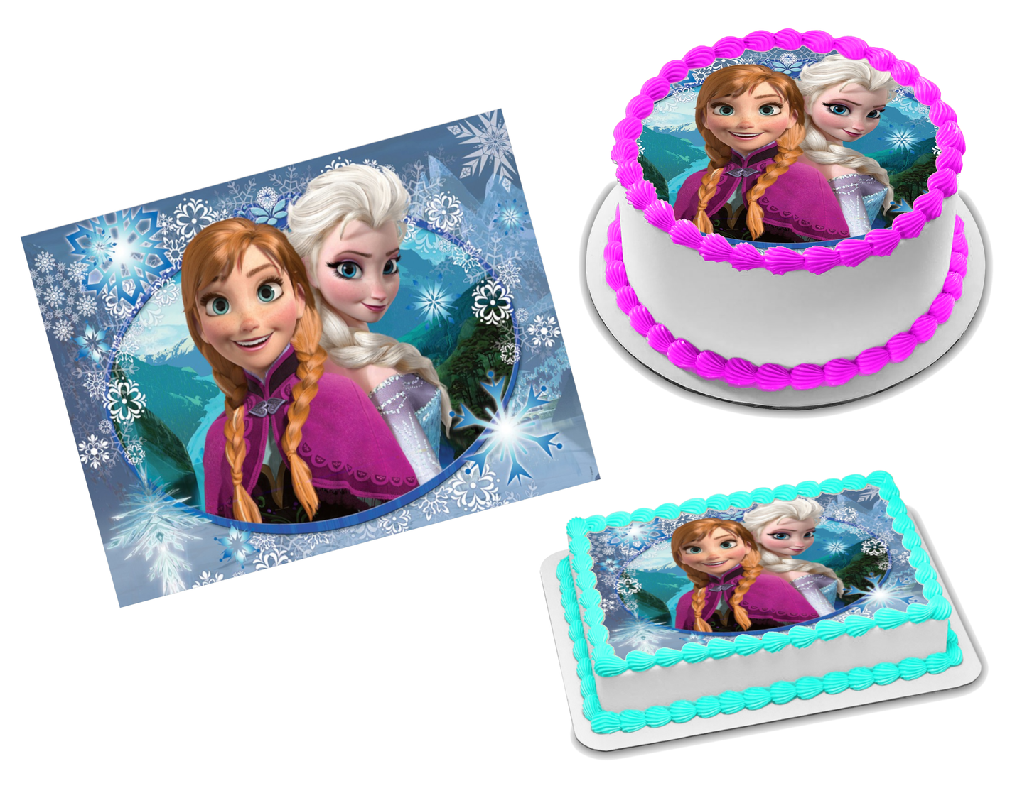 Frozen Anna and Elsa Edible Image Frosting Sheet #74 Topper (70+ sizes)