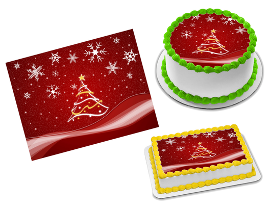 Christmas Tree Edible Image Frosting Sheet #77 Topper (70+ sizes)