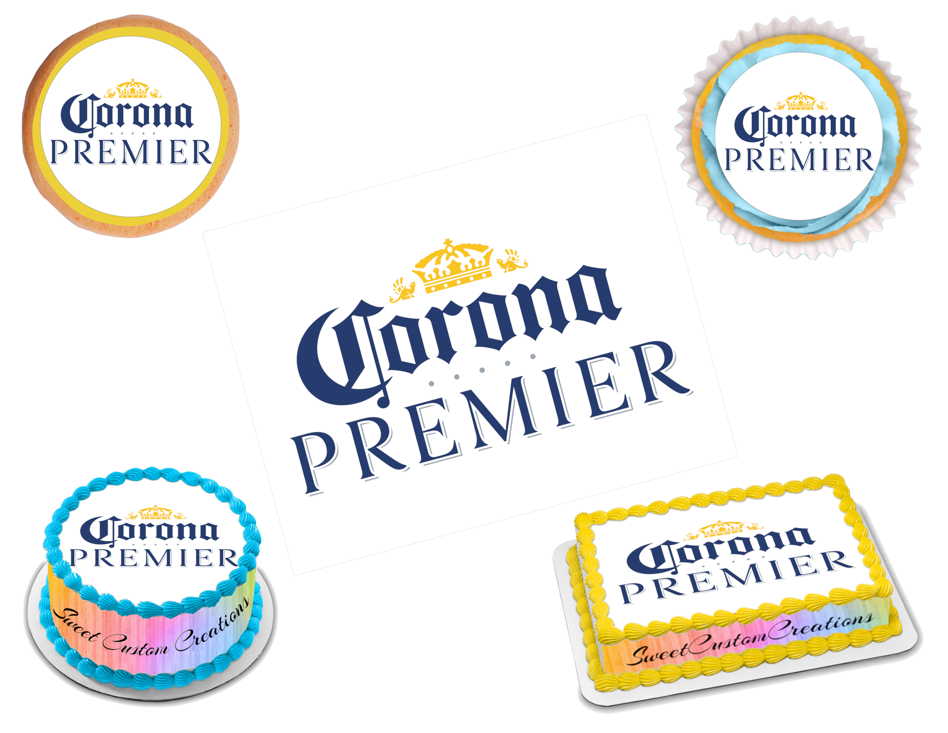 Corona Premier Edible Image Frosting Sheet #7 Topper (70+ sizes)