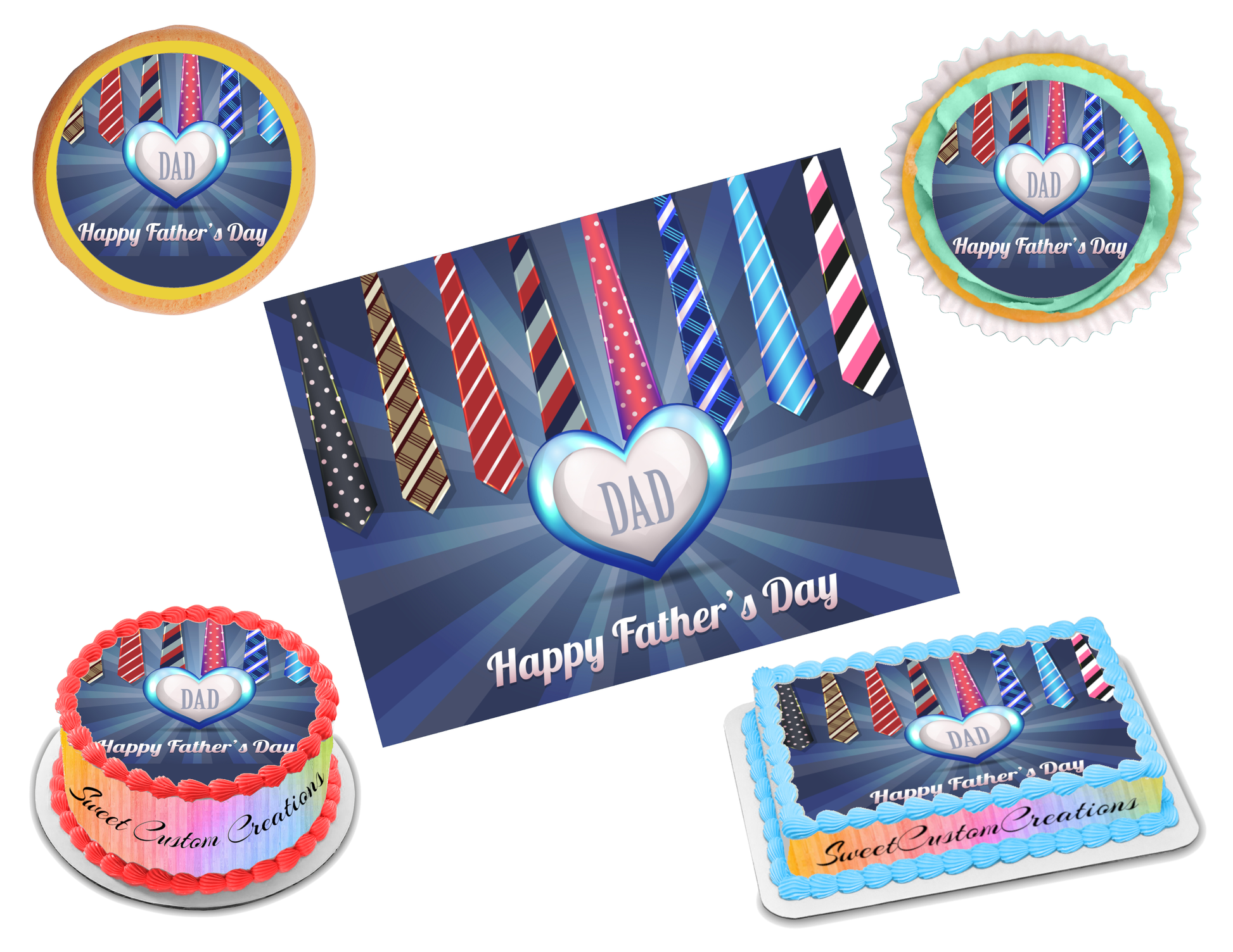 Father's Day Edible Image Frosting Sheet #7 Topper (70+ sizes)