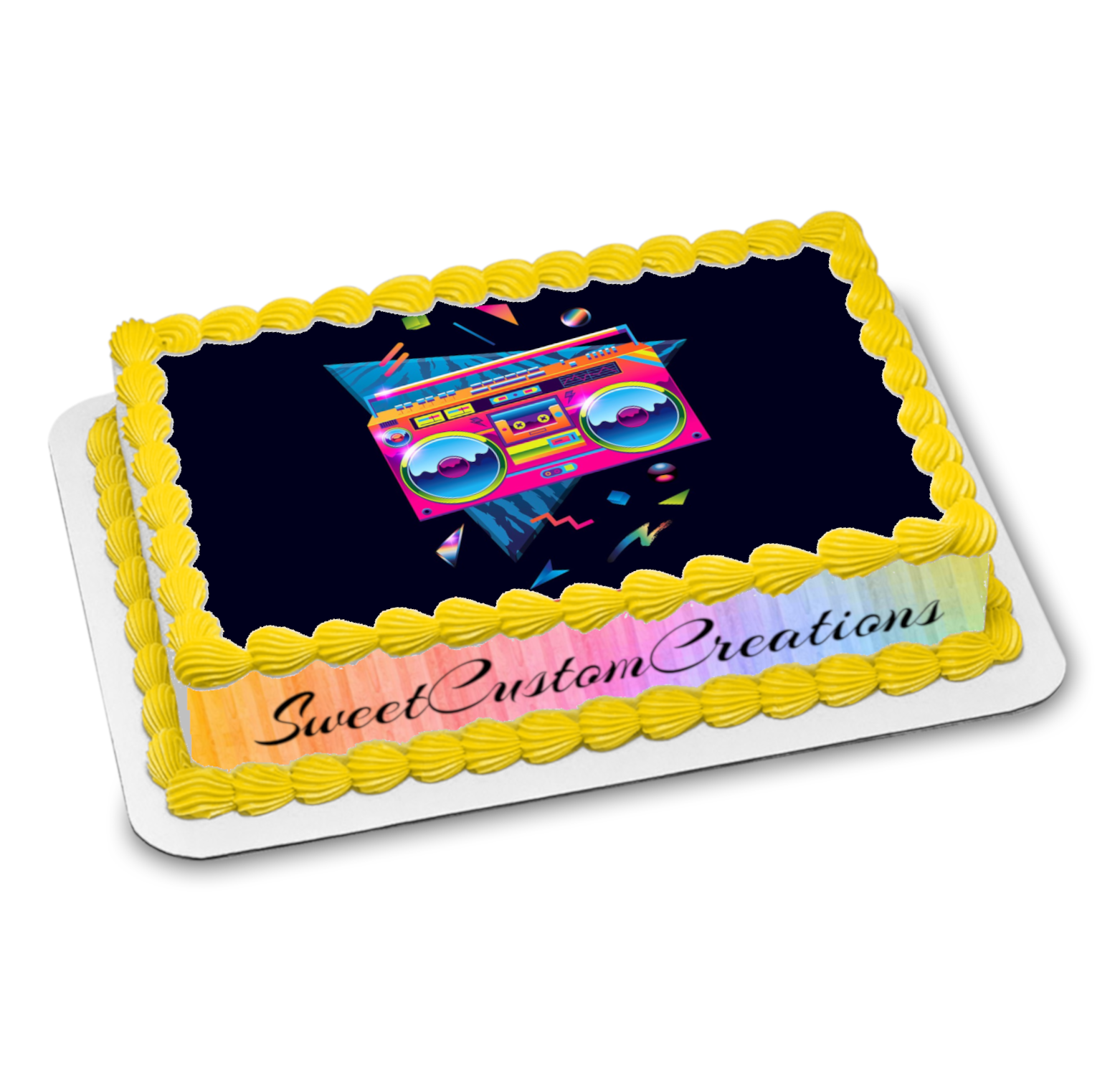 80s Boombox Edible Image Frosting Sheet #7 (70+ Sizes) – Sweet Custom 