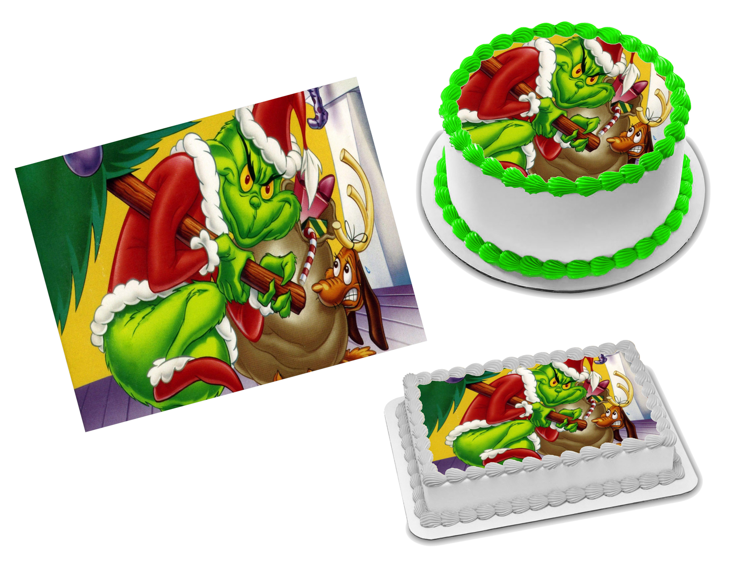 The Grinch Edible Image Frosting Sheet #8 (70+ sizes)