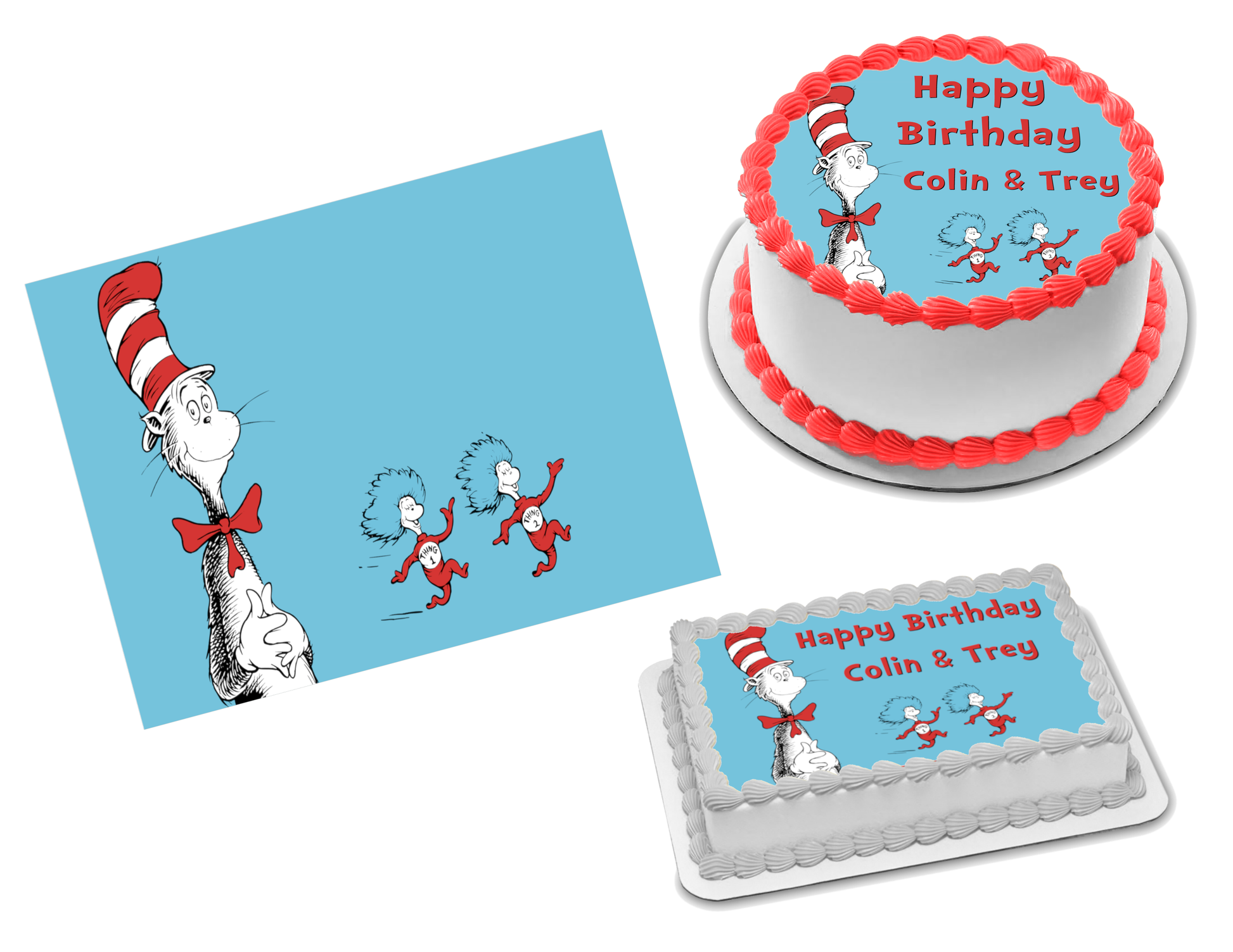 Cat in the Hat Edible Image Frosting Sheet #8 Topper (70+ sizes)