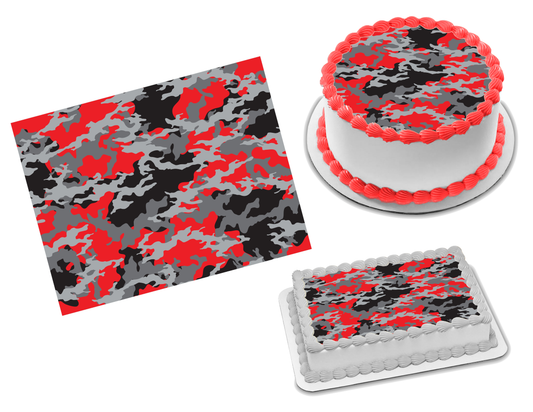 Camouflage Edible Image Frosting Sheet #8 Topper (70+ sizes)