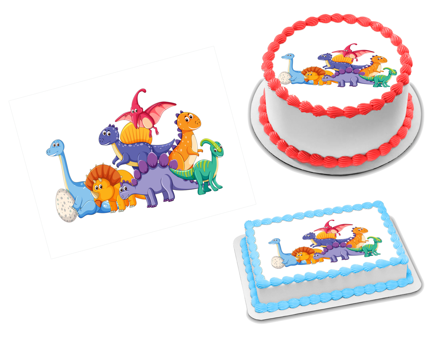 Dinosaurs Edible Image Frosting Sheet #8 Topper (70+ sizes)