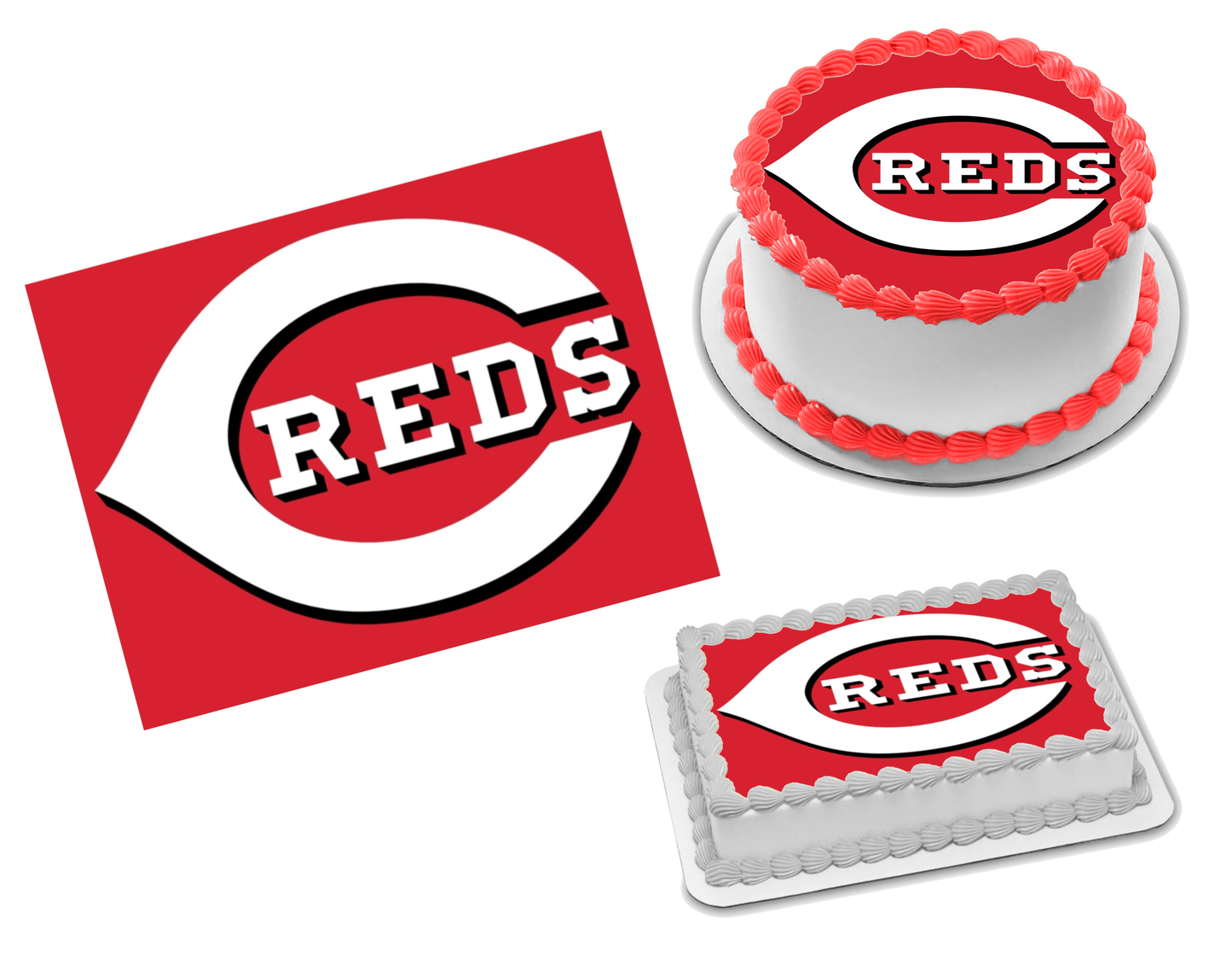 Cincinnati Reds Edible Image Frosting Sheet #8 Topper (70+ sizes)
