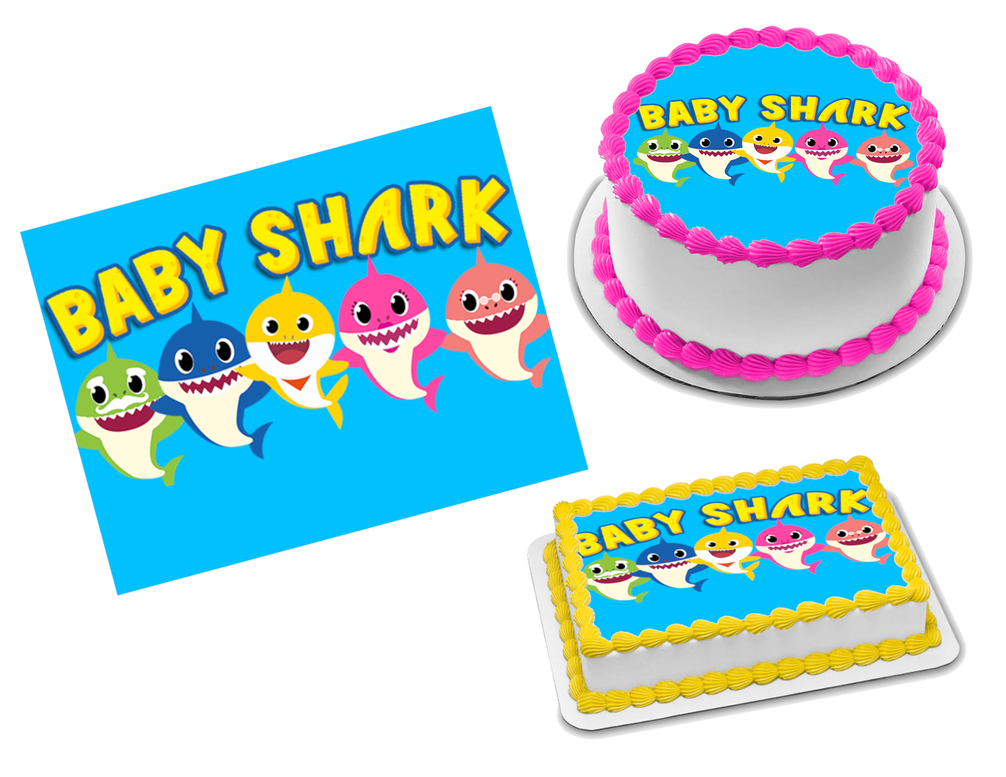 Baby Shark Edible Image Frosting Sheet #8 Topper (70+ sizes)