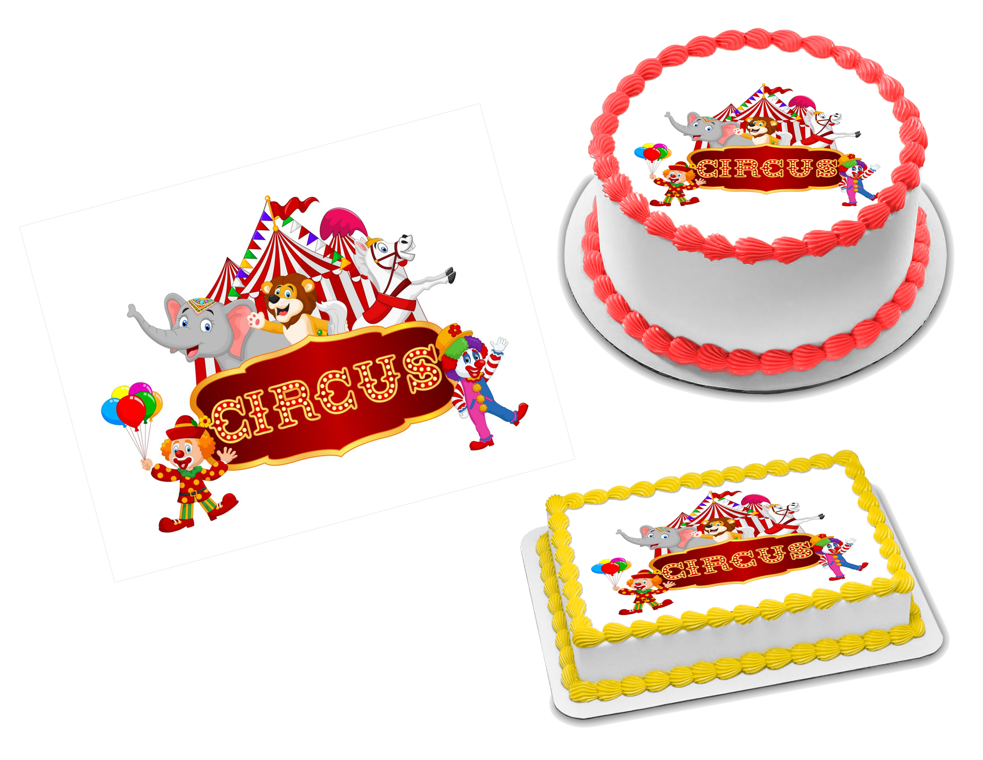 Circus Edible Image Frosting Sheet #8 Topper (70+ sizes)