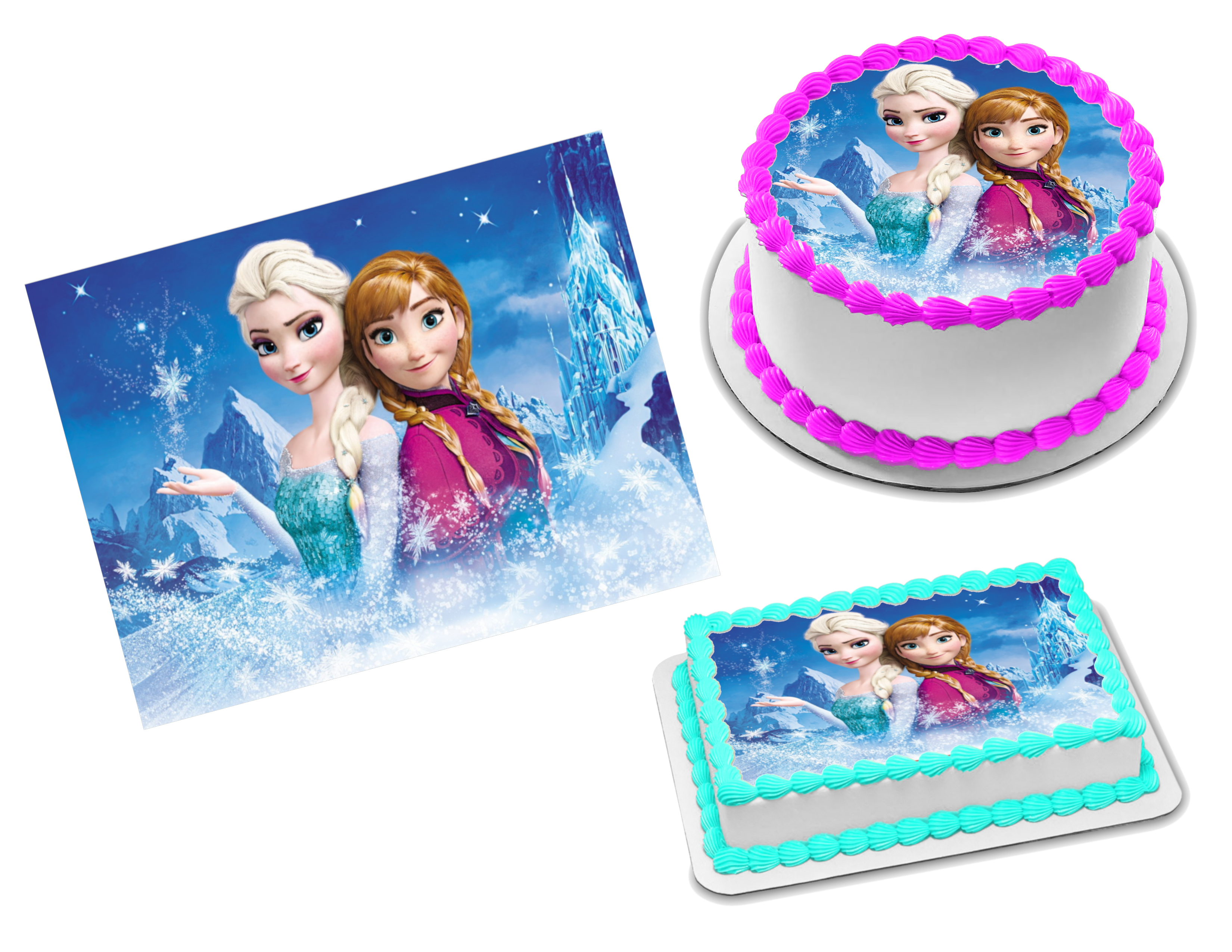Frozen Round Cake Topper Edible - Itty Bitty Cake Toppers