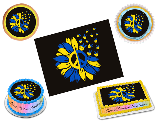 Peace for Ukraine Edible Image Frosting Sheet #8 (70+ sizes)