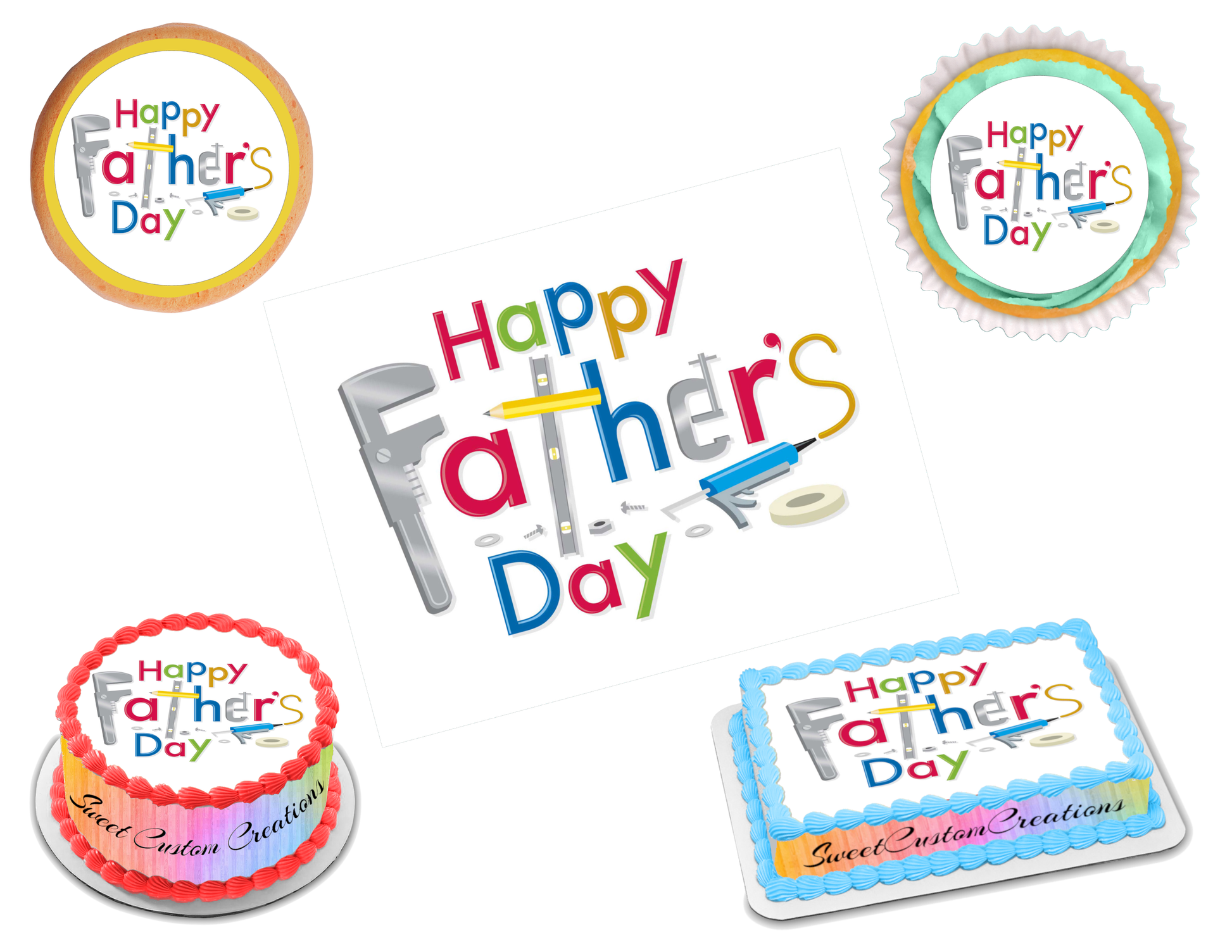 Father's Day Edible Image Frosting Sheet #8 Topper (70+ sizes)