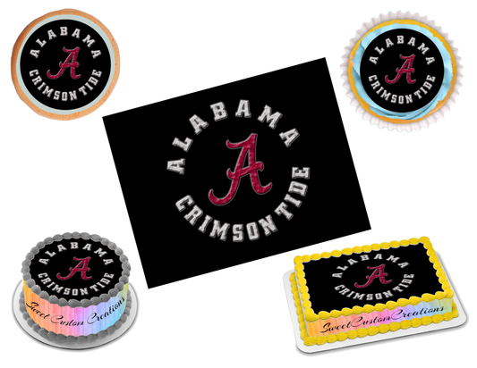 Alabama Crimson Tide Edible Image Frosting Sheet #8 Topper (70+ sizes)