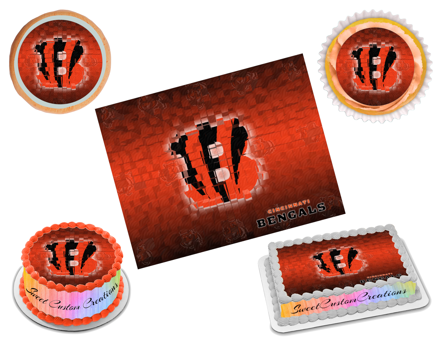 Cincinnati Bengals Edible Image Frosting Sheet #8 Topper (70+ sizes)