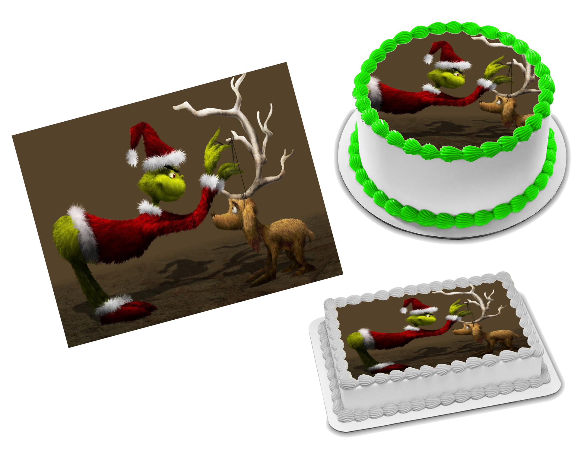 The Grinch Edible Image Frosting Sheet #9 (70+ sizes)