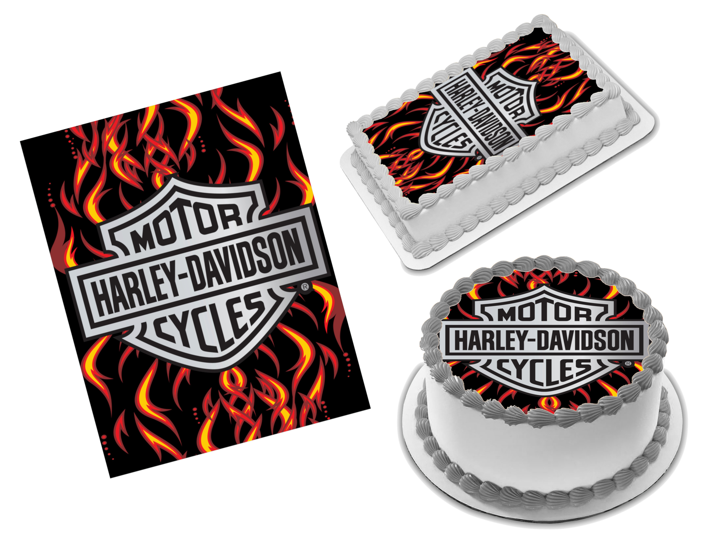 Harley Davidson Edible Image Frosting Sheet #9 (70+ sizes)