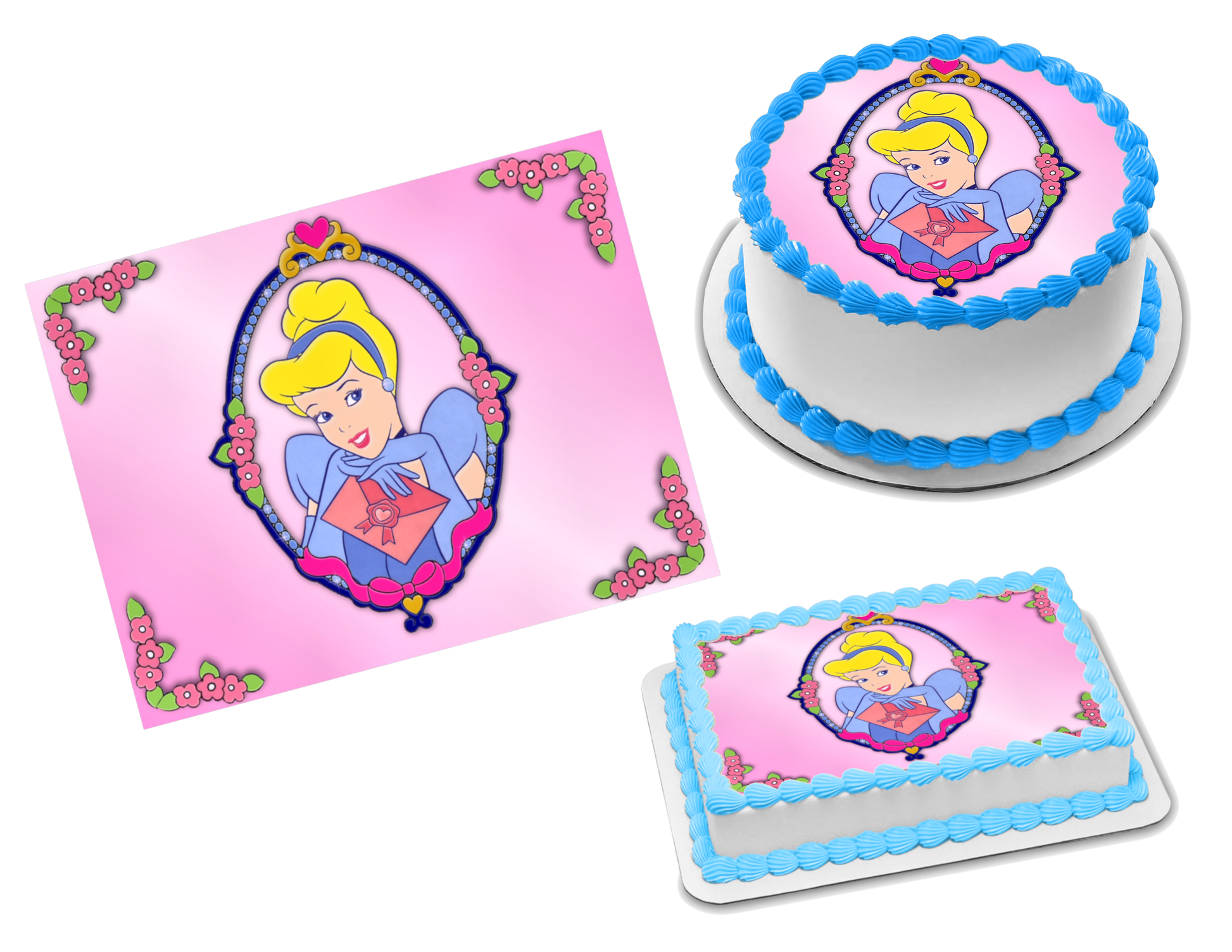 Princess Cinderella Edible Image Frosting Sheet #9 (70+ sizes)