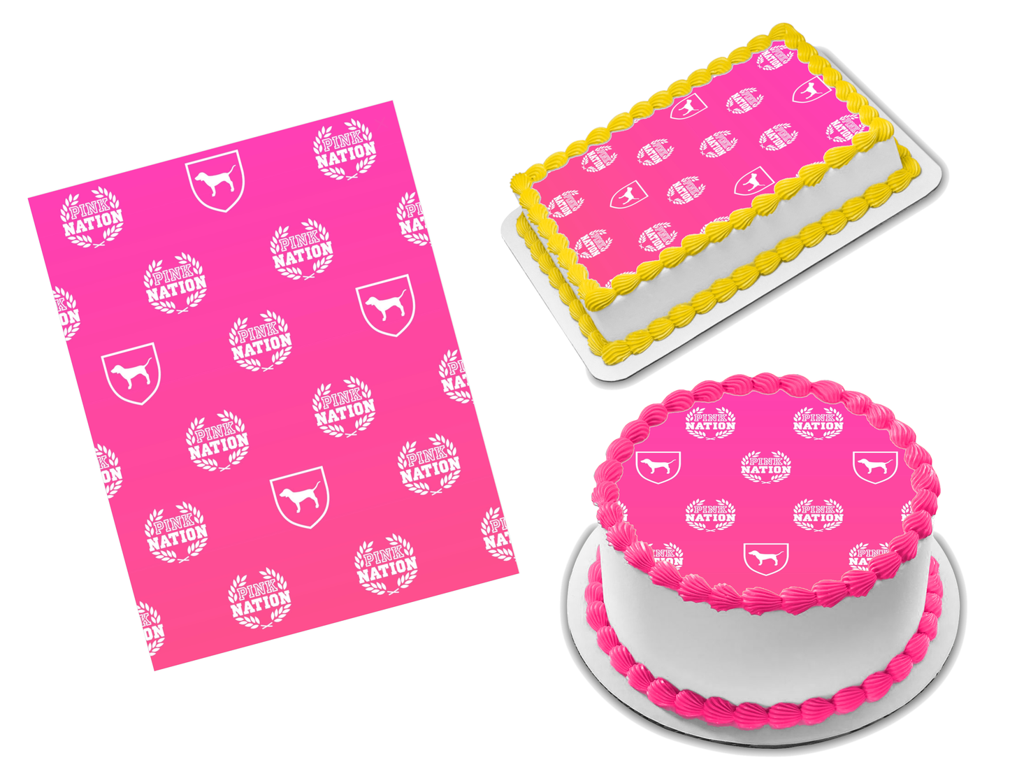 Victoria's Secret Pink Edible Image Frosting Sheet #9 (70+ sizes)